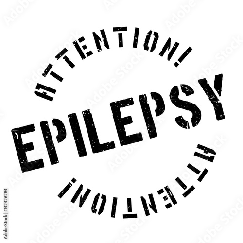 Epilepsy rubber stamp. Grunge design with dust scratches. Effects can be easily removed for a clean  crisp look. Color is easily changed.