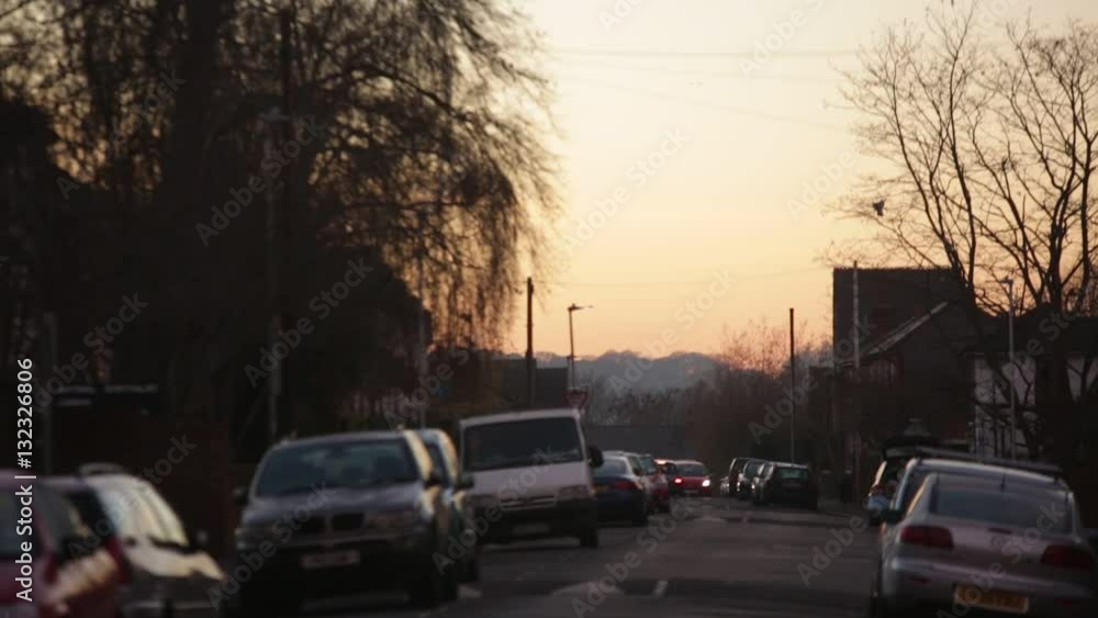 England on sunset - typical town houses England on sunset - typical town houses