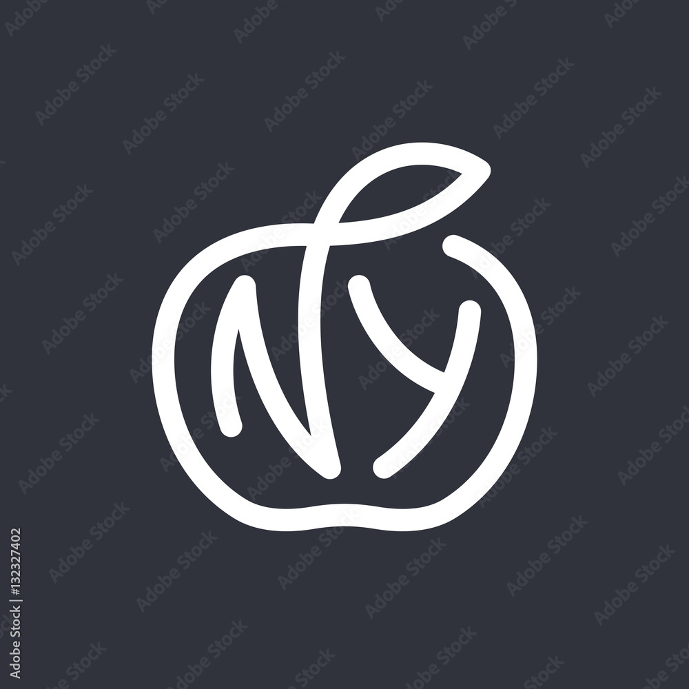 New York City vector typography line art. NY Big Apple illustration. Ideal for apparel , t-shirt design, print, home decor elements New York City vector typography line art. NY Big Apple illustration. Ideal for apparel , t-shirt design, print, home decor elements
