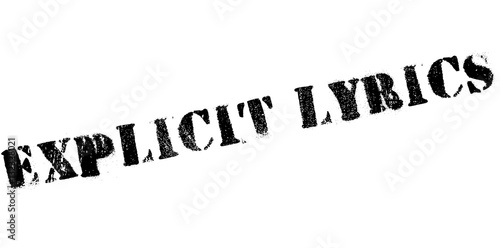 Explicit Lyrics rubber stamp. Grunge design with dust scratches. Effects can be easily removed for a clean, crisp look. Color is easily changed.