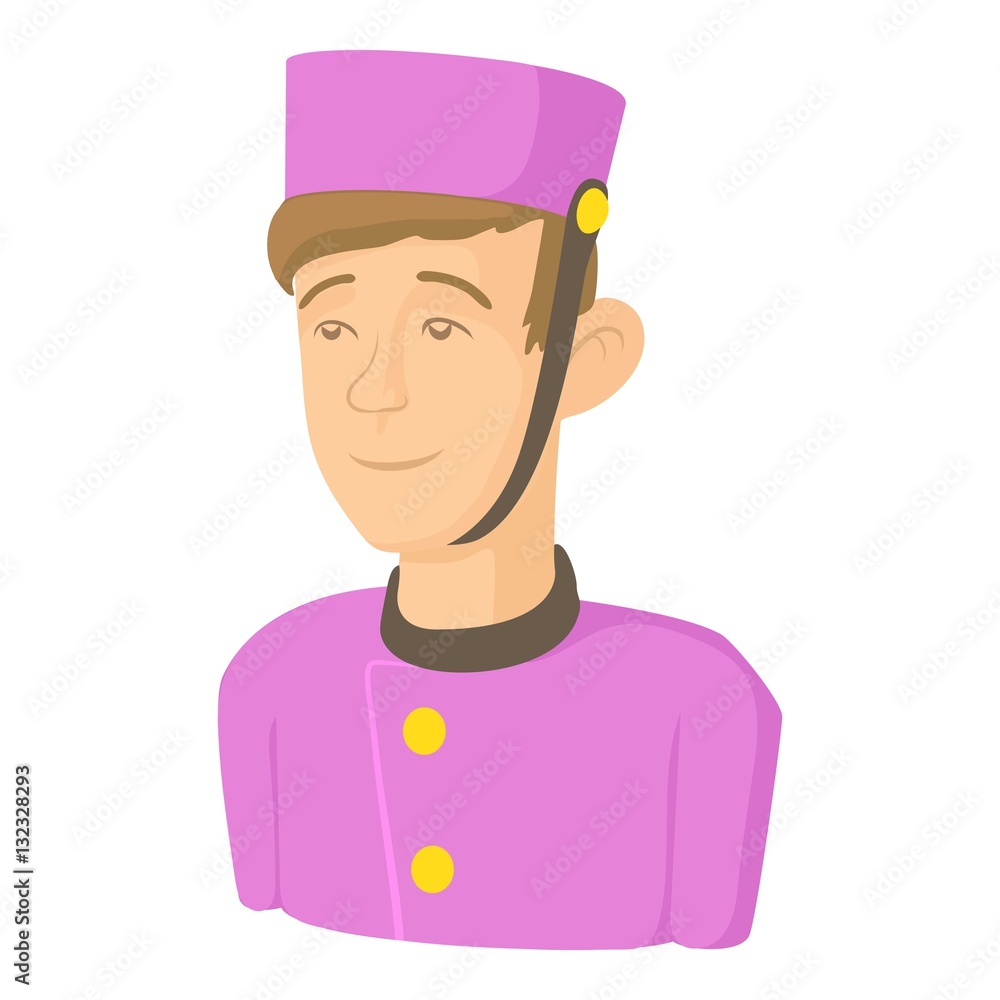 Doorman icon, cartoon style Doorman icon, cartoon style