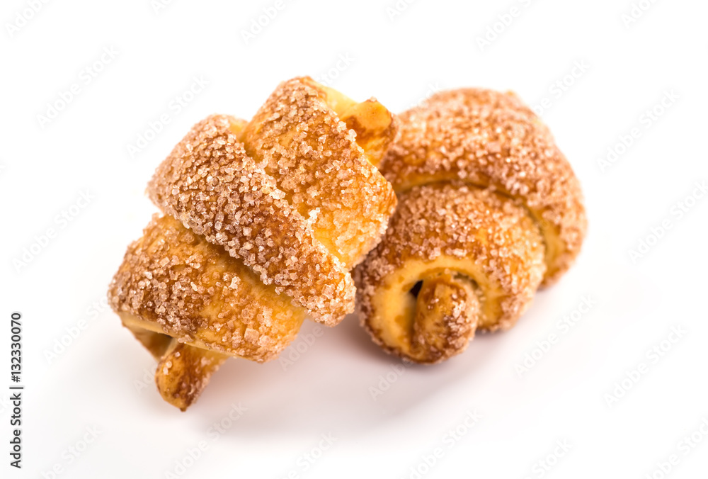 pile of fresh and delicious croissants on a white background pile of fresh and delicious croissants on a white background