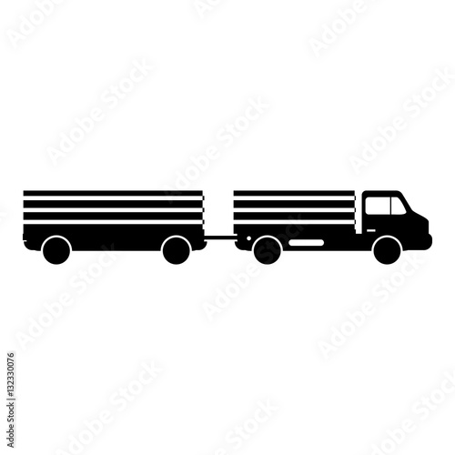 Trailer truck icon, simple style