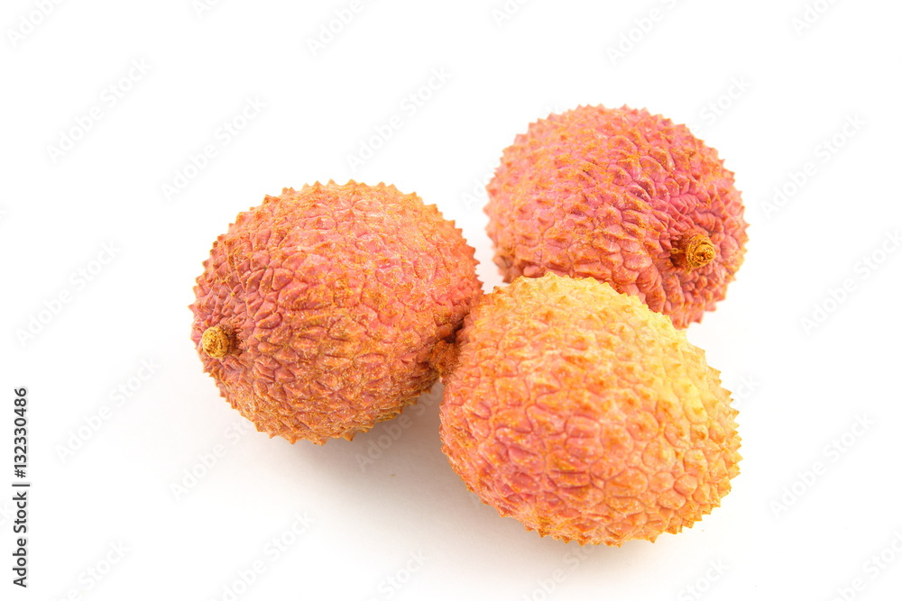 lychee fruits isolated on a white background lychee fruits isolated on a white background