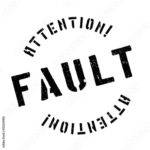 Fault rubber stamp. Grunge design with dust scratches. Effects can be easily removed for a clean, crisp look. Color is easily changed.