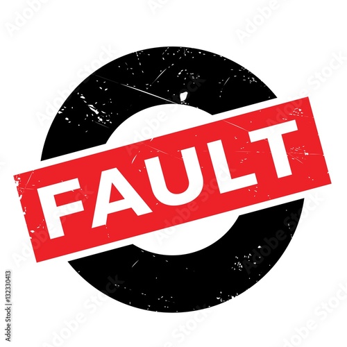 Fault rubber stamp. Grunge design with dust scratches. Effects can be easily removed for a clean, crisp look. Color is easily changed.