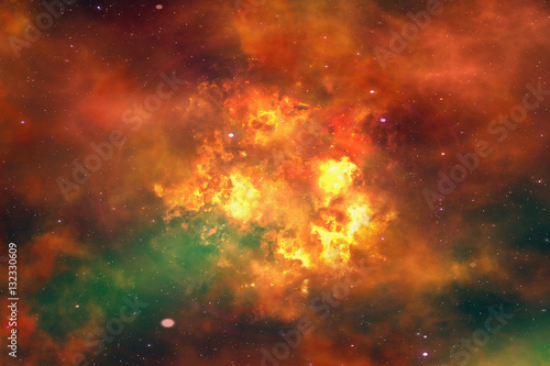 bright explosion flash on a space background © Mikhail Ulyannikov