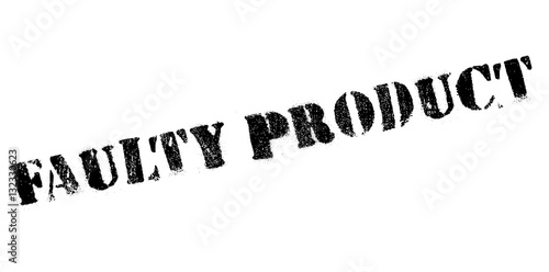 Faulty Product rubber stamp. Grunge design with dust scratches. Effects can be easily removed for a clean, crisp look. Color is easily changed.