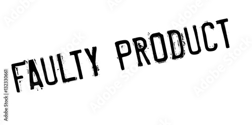 Faulty Product rubber stamp. Grunge design with dust scratches. Effects can be easily removed for a clean, crisp look. Color is easily changed.