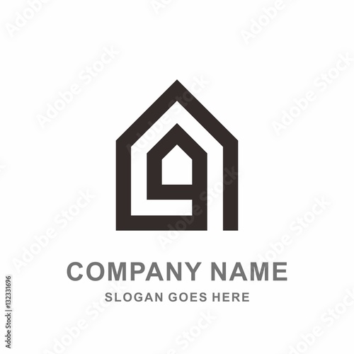 Simple House Shape Architecture Interior Construction Real Estate Business Company Stock Vector Logo Design Template