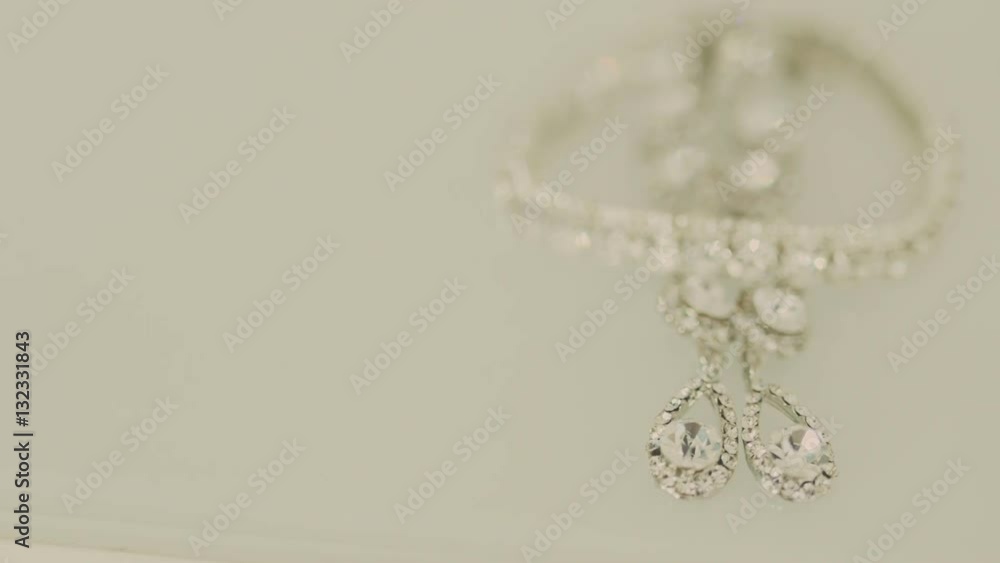 Silver jewelery on table Silver jewelery on table