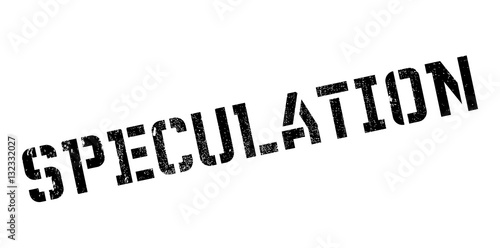 Speculation rubber stamp. Grunge design with dust scratches. Effects can be easily removed for a clean, crisp look. Color is easily changed.
