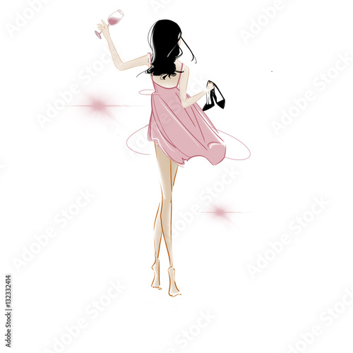 Dancing Girl in Short Dress