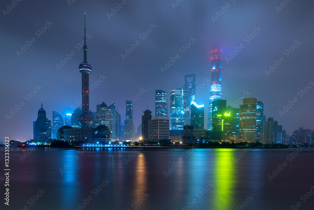 Shanghai skyline at Lujiazui Pudong central business district ne