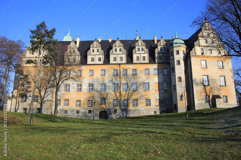 The historic Castle Olesnica in Poland