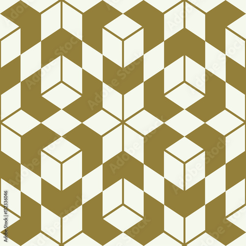 Graphic ethnic ornamental tile, vector repeated pattern made usi