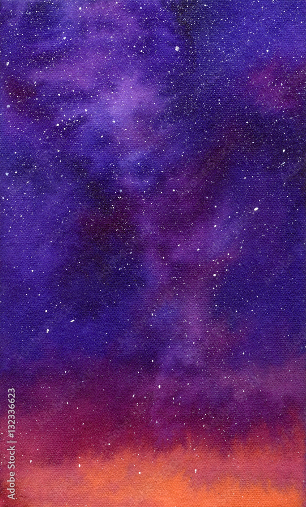 Galaxy, watercolor illustration
