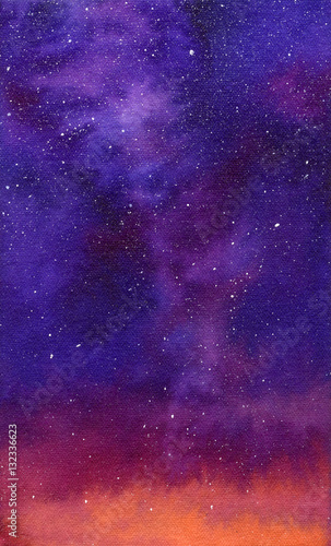 Obraz na płótnie Galaxy, watercolor illustration w salonie