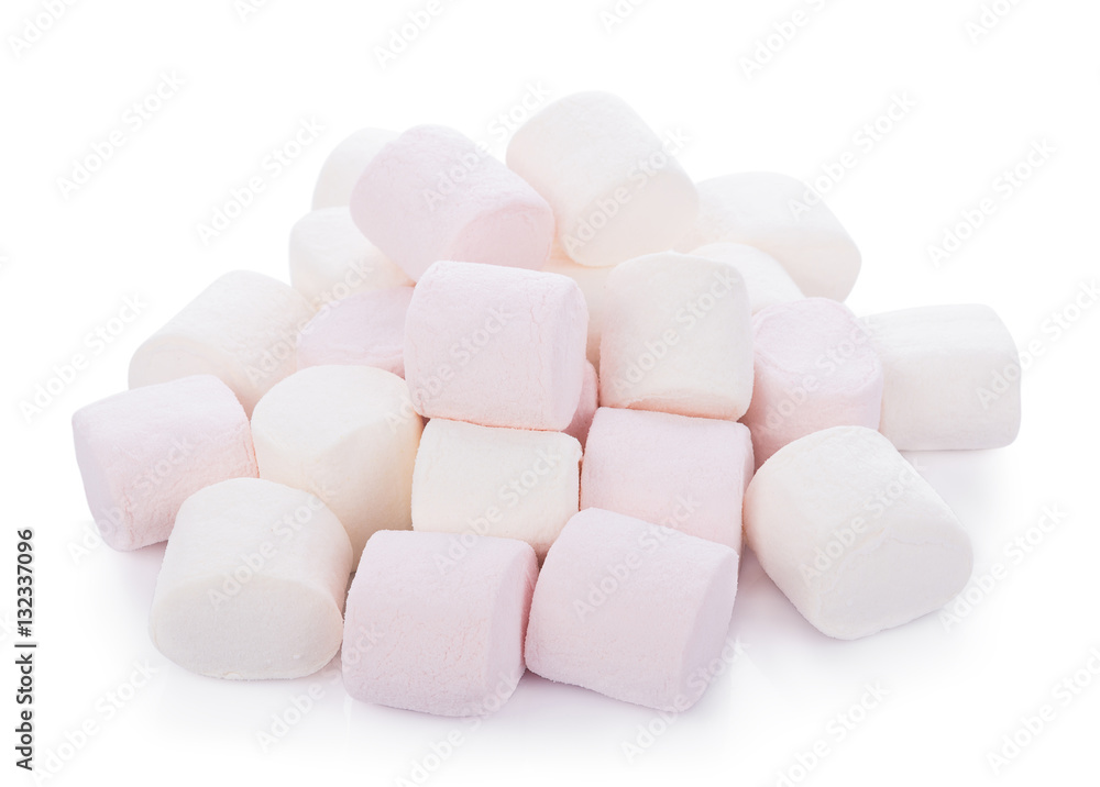 marshmallows on white background marshmallows on white background
