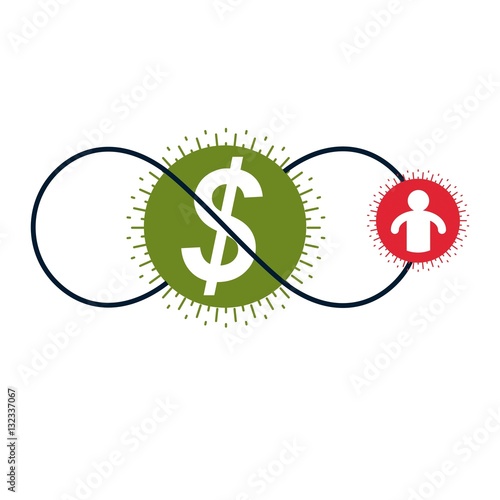 The Global Financial System conceptual logo, unique vector symbo