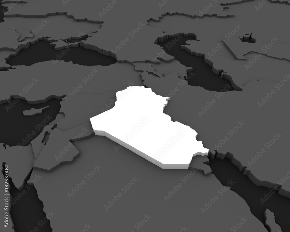Fototapeta premium iraq map 3D illustration
