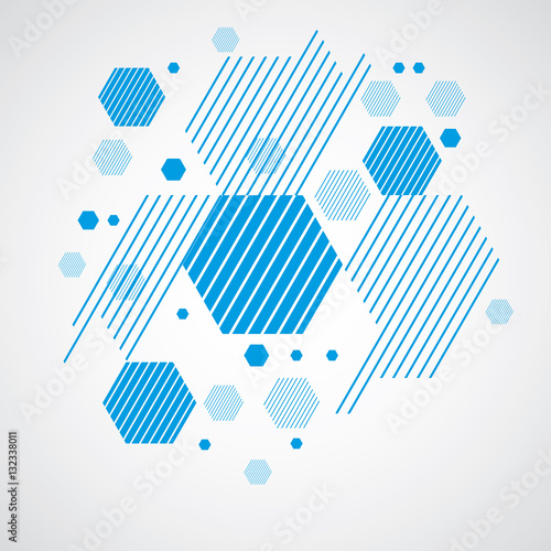 Vector Bauhaus abstract background made with grid and overlappin