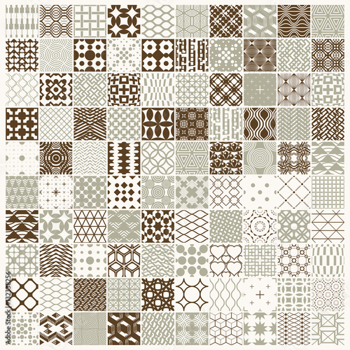 Vector graphic vintage textures created with squares, rhombuses