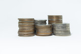 coin stack with white background, money growth
