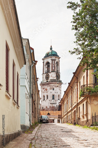 Photos Old clock tower, landmark of Vyborg, Russia.