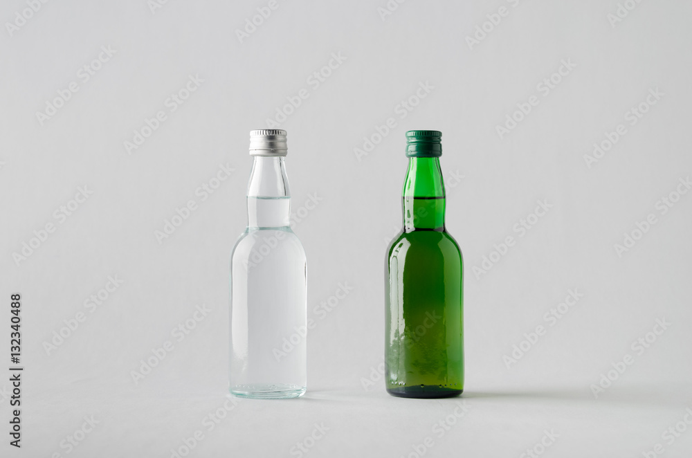 Miniature Spirits/Liquour Bottle Mock-Up - Two Bottles Miniature Spirits/Liquour Bottle Mock-Up - Two Bottles