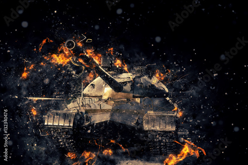 Płonący czołg. Konflikt militarny