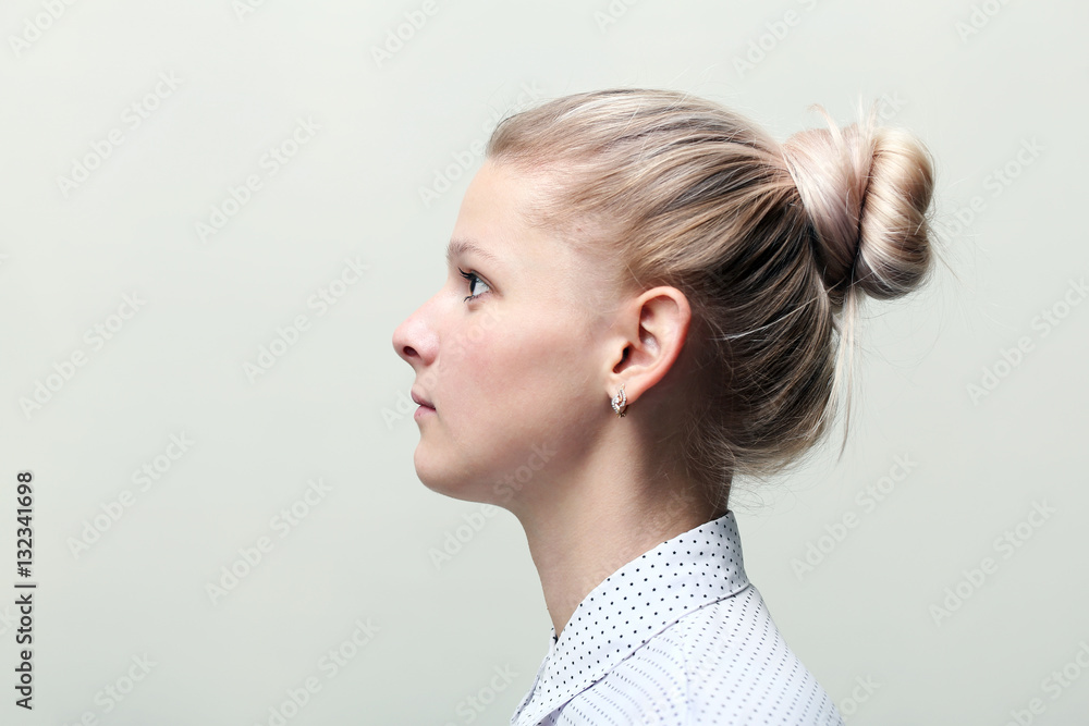 Fototapeta premium Blonde woman profile face