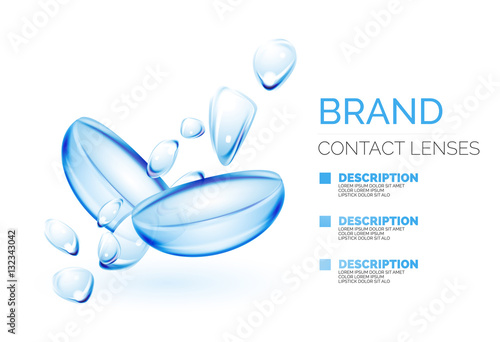 Vector eye contacts lenses ad template