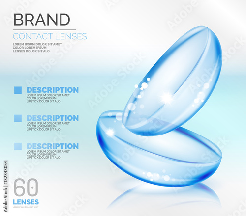 Vector eye contacts lenses ad template