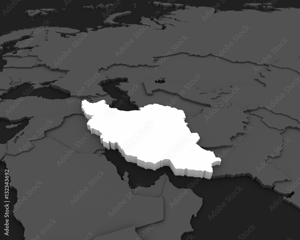 iran map 3D illustration