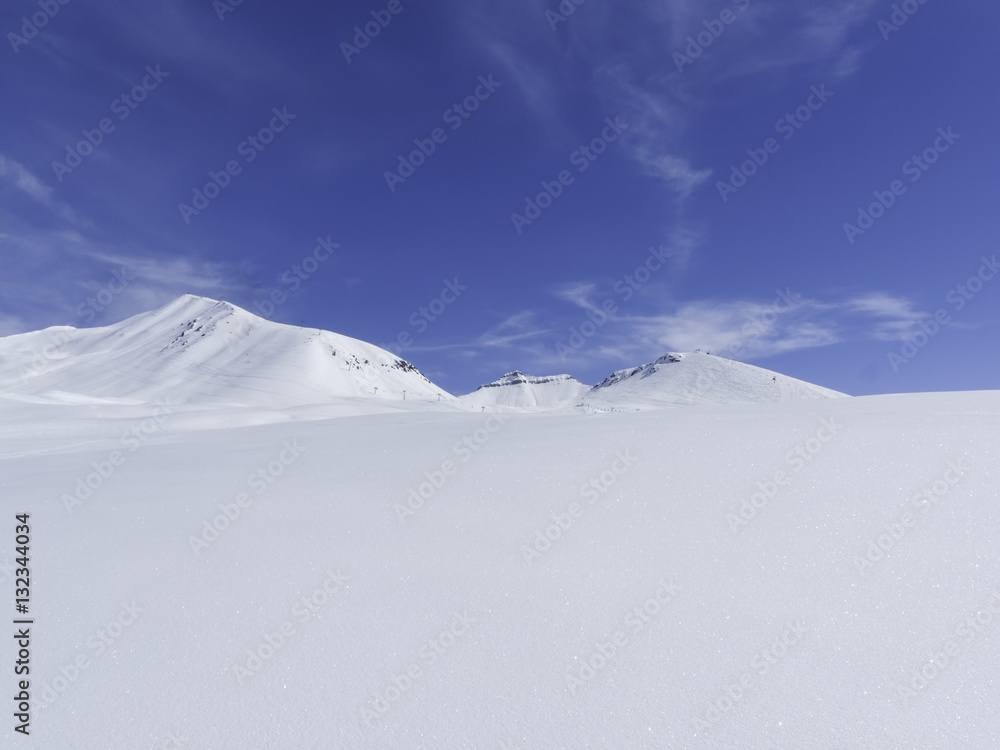 Winter in Greater Caucasus Mountains. Georgia (country). Gudauri ski resort.