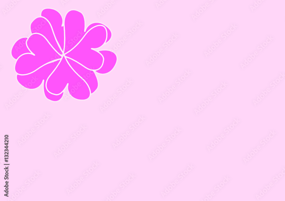 Fototapeta premium carte romantique,fond rose et bouquet de fleurs