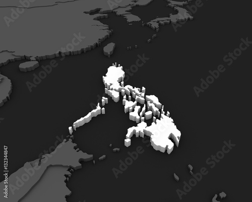 philippines map 3D rendering
