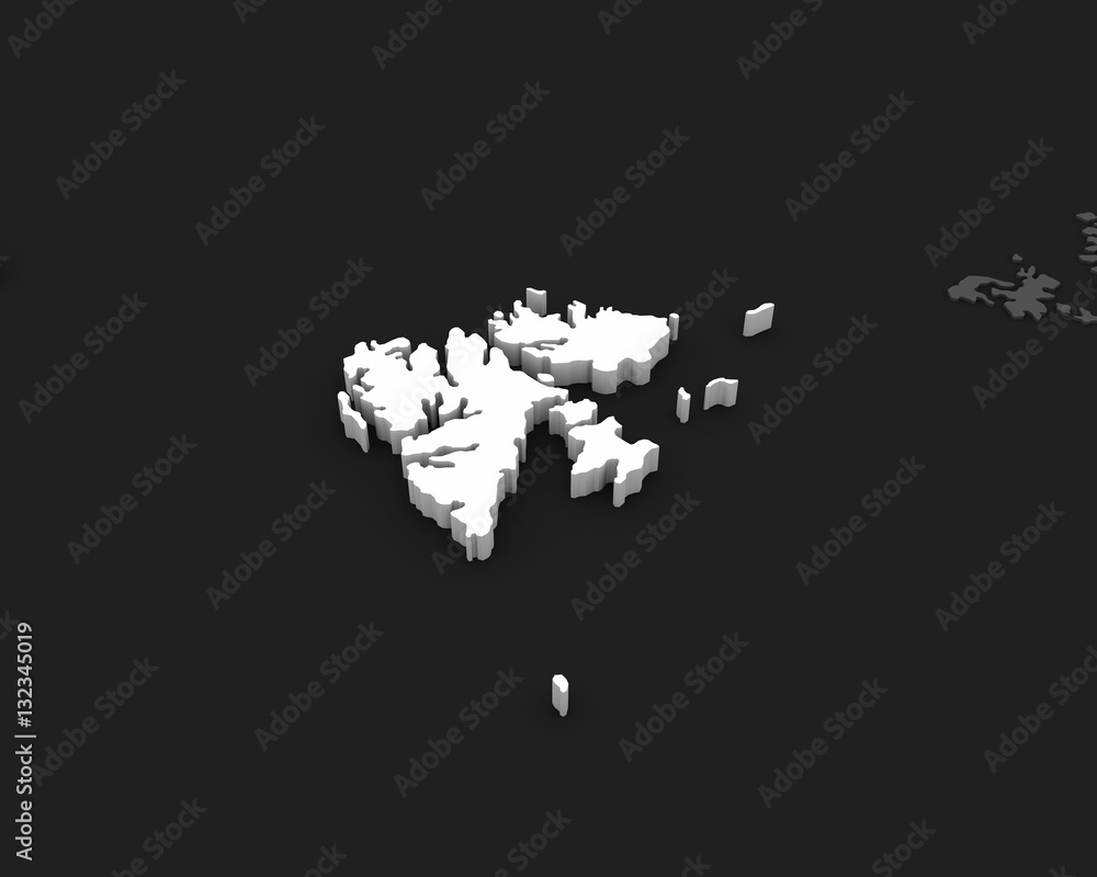 svalbard norway map 3D rendering svalbard norway map 3D rendering
