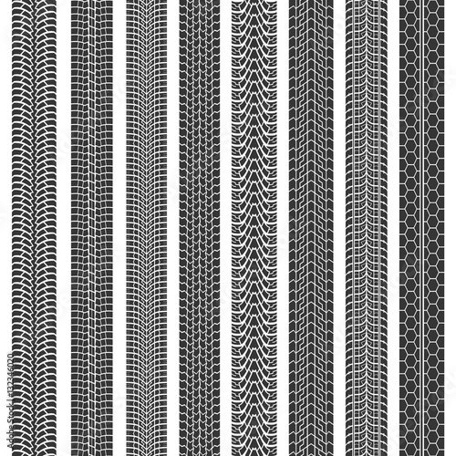 Vector illustration of seamless trace of the tyres.
