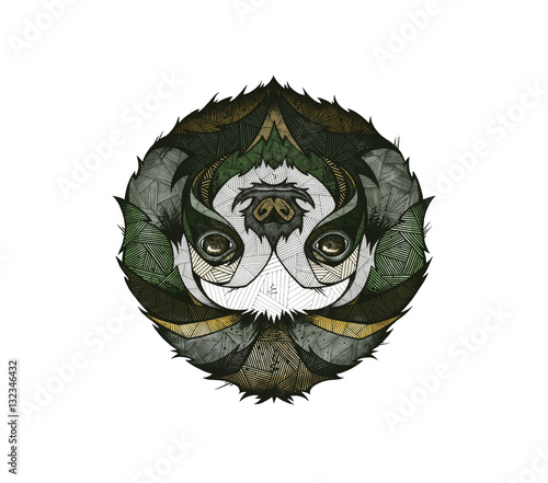 Sloth head, illustration  (ID: 132346432)