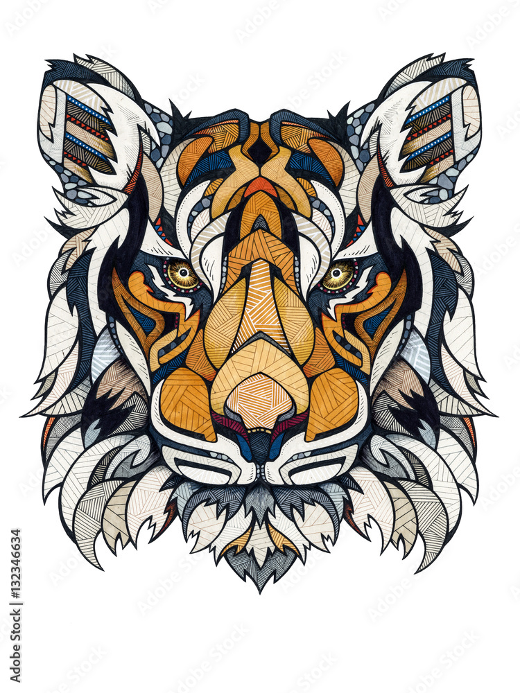 Tiger head, illustration Tiger head, illustration