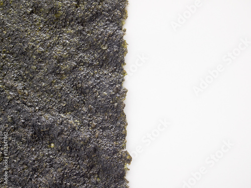 Close up Dry Seaweed for japanese food on White Background photo