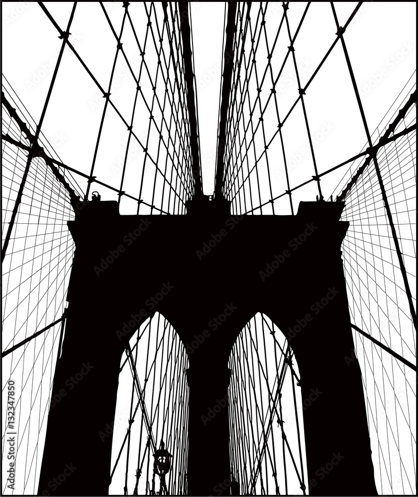 Obraz premium Brooklyn Bridge vector silhouette. 