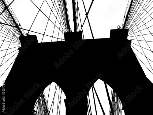 Brooklyn Bridge vector silhouette. 