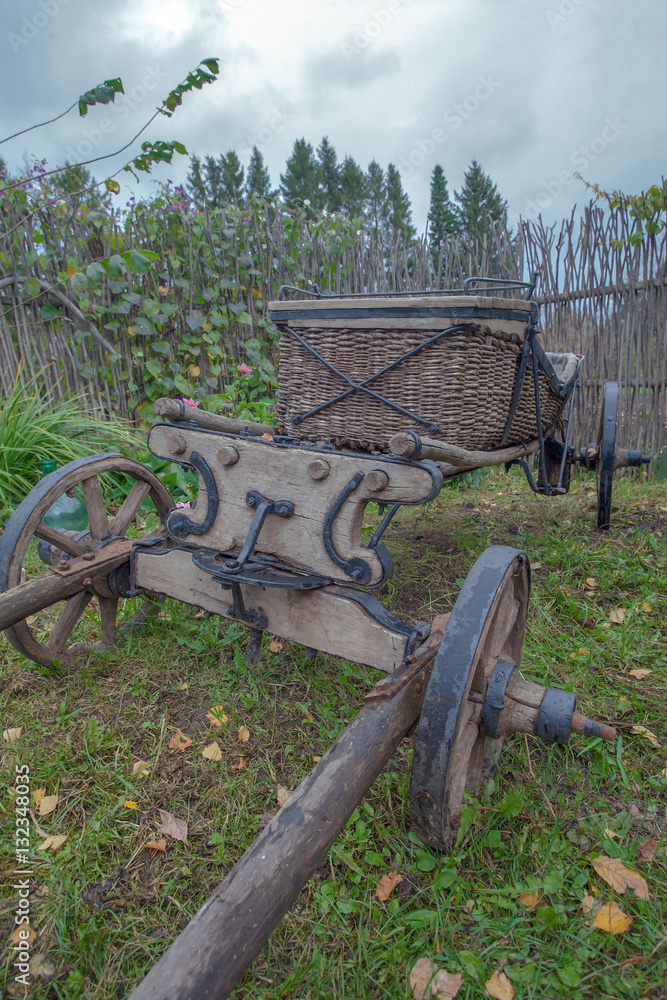 old wooden cart for the horse