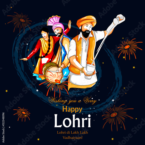 Happy Lohri festival of Punjab India background