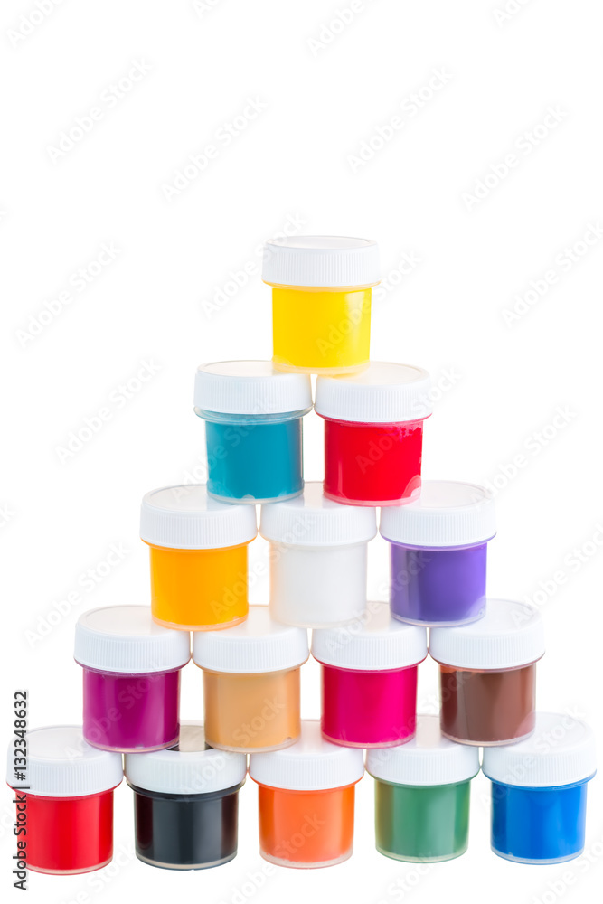 set of gouache paint a pyramid on a white background set of gouache paint a pyramid on a white background
