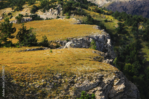 Autumn mountain plateau and forests