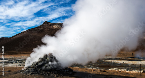 Geothermal steam coming out the ground at Hverir.